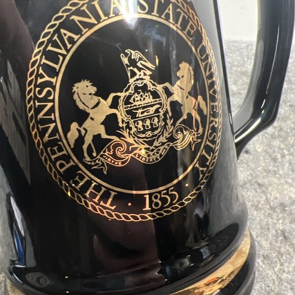 Penn State University 6" Black & Gold Ceramic Beer Stein Nittany Lions - Picture 5 of 9